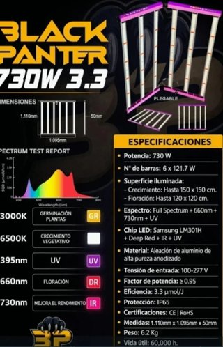 LED 730W BLACK PANTER 3,3μ + UV-R MJ3 EN OFERTON