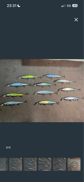 Lote 11 señuelos rapala pesca tipo minnow