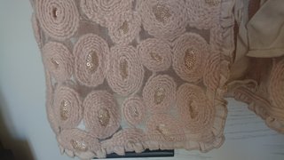 Abrigo rosa tul lentejuelas