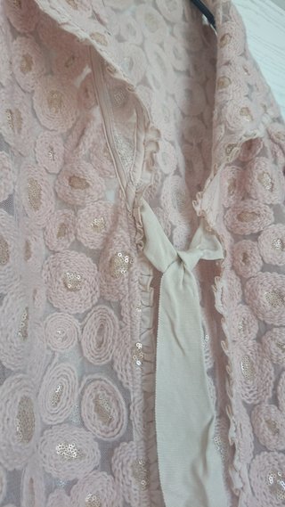 Abrigo rosa tul lentejuelas