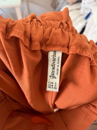 Pantalón fluido naranja talle alto