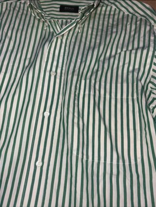 Camisa Hugo Boss Rayas Verdes Talla M