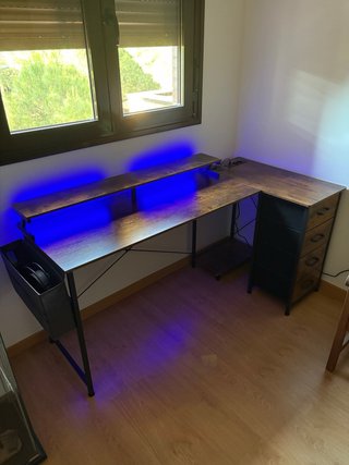 Escritorio Gaming/Oficina Madera y Metal
