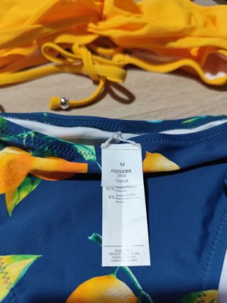 Bikini Naranja y Azul Estampado Frutas