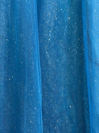 Vestido largo azul con plateado