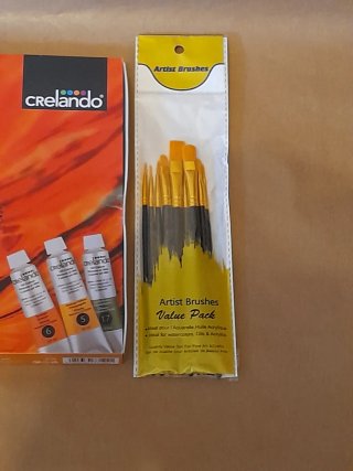 Set pinturas óleo, pinceles y paleta.