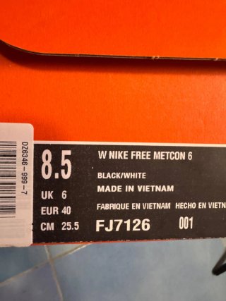 Nike Free Metcon 6 Scarpe Uomo Nero Bianco
