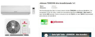 aparato y intalacion deAire Acondicionado Johnson
