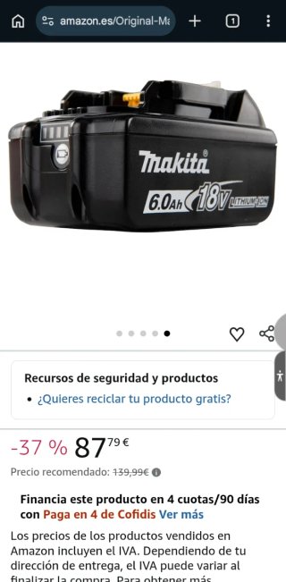 Batería Makita 18V 6.0Ah LXT