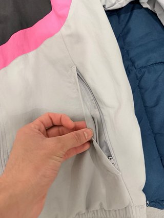 Corta Vento Adidas Cinza e Rosa