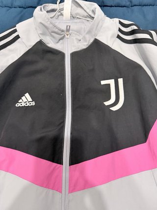 Corta Vento Adidas Cinza e Rosa
