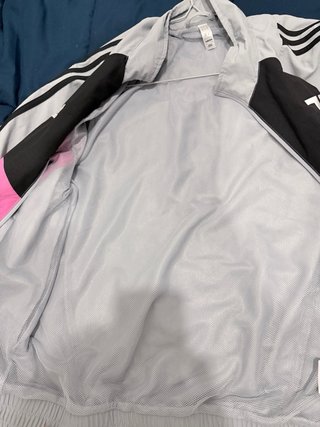 Corta Vento Adidas Cinza e Rosa