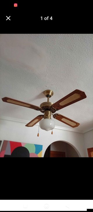 Ventilador de Techo Madera y Latón