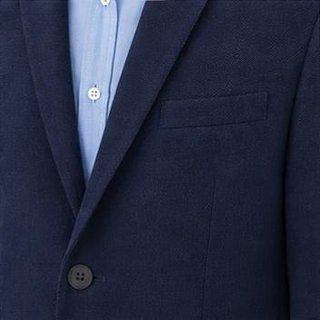 Americana Zara Man Basic azul marino oscuro