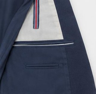 Americana Zara Man Basic azul marino oscuro