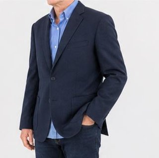 Americana Zara Man Basic azul marino oscuro