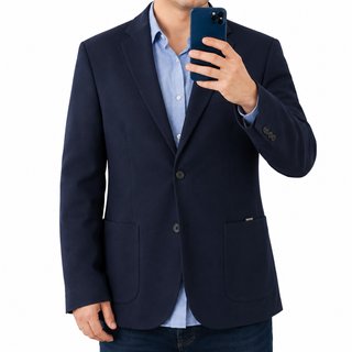 Americana Zara Man Basic azul marino oscuro