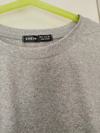 Camiseta corta gris texto parte trasera Talla M/38