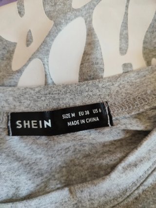 Camiseta corta gris texto parte trasera Talla M/38