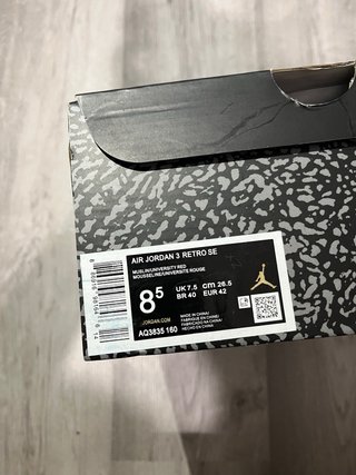 Jordan 3 Retro Blanco Rojo