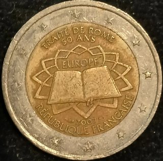 2 Euros Francia 2007 Tratado de Roma