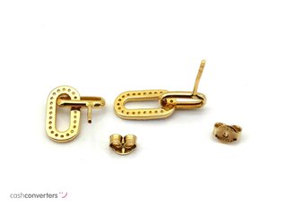 pendientes oro 18k con piedra con circonita