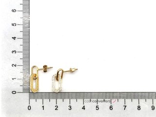pendientes oro 18k con piedra con circonita