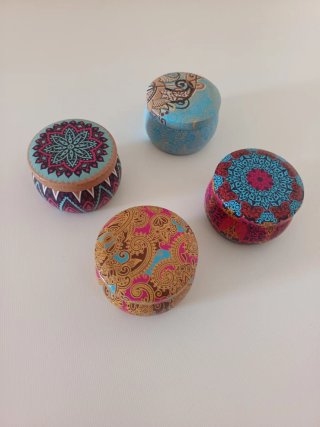 4 Cajitas Metálicas Decoradas