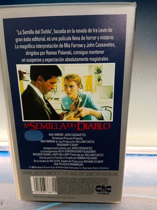 película en VHS, LA SEMILLA DEL DIABLO