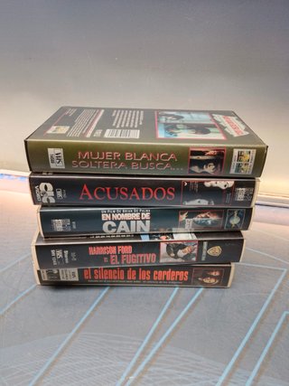 5 cintas VHS, películas de suspense años 90