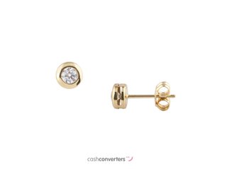 pendientes oro 18k con piedra con circonita
