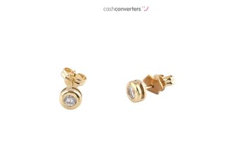 pendientes oro 18k con piedra con circonita