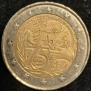 2 Euros Francia UNICEF 75 Aniversario 2021
