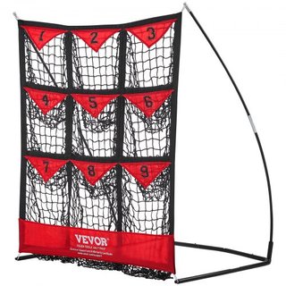 Red de béisbol de 9 agujeros, equipo de entrenamiento de béisbol y softbol de 49"x42" para práctica de bateo y lanzamiento, entrenador portátil de ensamblaje rápido con bolsa de transporte, zona d...