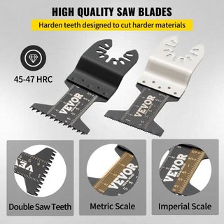 50 PCS Cuchillas de Sierra Oscilante, Kit de Cuchillas Multiherramienta de Liberación Rápida, Cuchillas HCS para Madera, Plástico, Metal, Clavos, Tornillos, Compatible con Dewalt Dremel Fein Worx ...