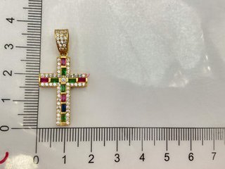 crucifijo oro 18k con circonita