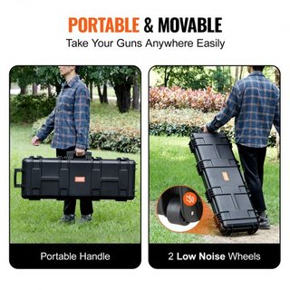 Funda para Rifle, Funda Dura para Rifle con 3 Capas de Espumas Totalmente Protectores, Funda Dura con Cerradura de 109 cm con Ruedas, Impermeable IP67 y a Prueba de Aplastamiento, para Dos Rifles ...