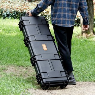 Funda para Rifle, Funda Dura para Rifle con 3 Capas de Espumas Totalmente Protectores, Funda Dura con Cerradura de 109 cm con Ruedas, Impermeable IP67 y a Prueba de Aplastamiento, para Dos Rifles ...