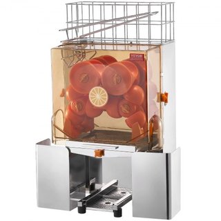 Máquina Exprimidora de Naranjas Comercial, Extractor de Jugo Automático de 120W, Exprimidor de Naranjas de Acero Inoxidable para 20 Naranjas por Minuto, con Caja de Filtro Extraíble, Cubierta de P...