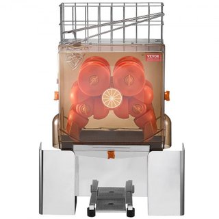 Máquina Exprimidora de Naranjas Comercial, Extractor de Jugo Automático de 120W, Exprimidor de Naranjas de Acero Inoxidable para 20 Naranjas por Minuto, con Caja de Filtro Extraíble, Cubierta de P...