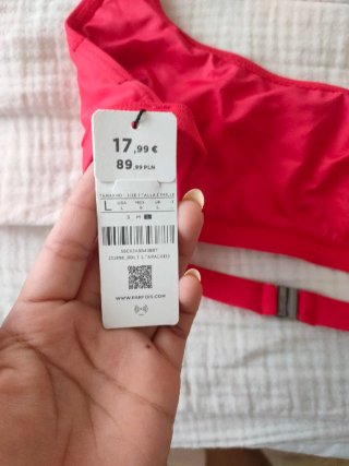 Bañador bikini Parfois rojo y beige