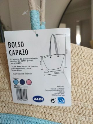 Bolso Capazo Playa Verano Beige y Azul