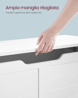 Banca, Banco de Almacenamiento, Puff Organizador Con 2 Bisagras de Seguridad, Zapatero, 40 X 80 X 46 Cm, Pasillo, Dormitorio, Sala de Estar, Blanco Nublado LSB063T14