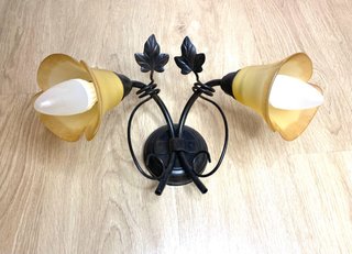 Aplique de pared doble metal y cristal