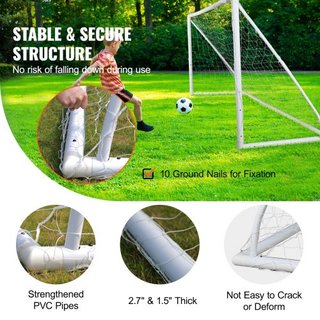 Portátil Portería de Fútbol, Red de Fútbol de 12x6 pies, Red de Fútbol para Adultos y Niños en el Jardín, Gran Red de Práctica de Fútbol, Conjunto de Portería de Entrenamiento para Jóvenes, Porter...