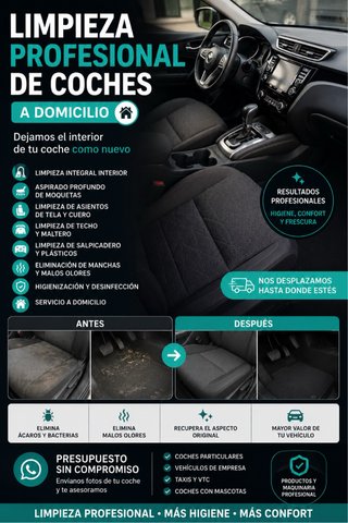 LIMPIEZA PROFESIONAL DE COCHES A DOMICILIO