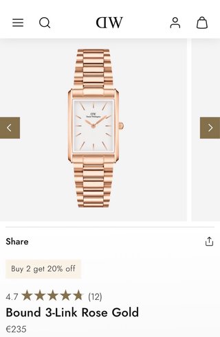 Reloj Daniel Wellington BOUND 3- link Rose Gold