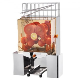 Máquina Exprimidora de Naranjas Comercial, Extractor de Jugo Automático de 120W con Grifo de Agua, Exprimidor de Naranjas de Acero Inoxidable 20 Naranjas/Minuto, con Caja de Filtro Extraíble, Cubi...