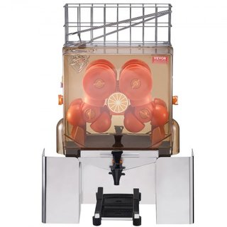 Máquina Exprimidora de Naranjas Comercial, Extractor de Jugo Automático de 120W con Grifo de Agua, Exprimidor de Naranjas de Acero Inoxidable 20 Naranjas/Minuto, con Caja de Filtro Extraíble, Cubi...