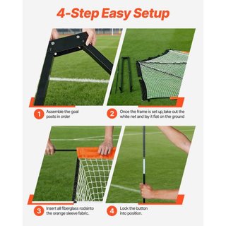 Meta de Lacrosse, Red de Lacrosse de 6' x 6', Meta de Lacrosse Portátil con Bolsa de Transporte, Equipo de Entrenamiento de Lacrosse de Fibra de Vidrio para el Patio, Meta Universitaria de Fácil M...